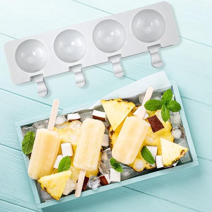 Surakey Ice Cream Popsicle Silicone Mold Silicone Mold Soft and Smooth Mould for DIY Homemade Ice-Lolly Ice Cream Ice Candy Cake Pop Maker Mold Non-Stick & Easy Release, Type 19