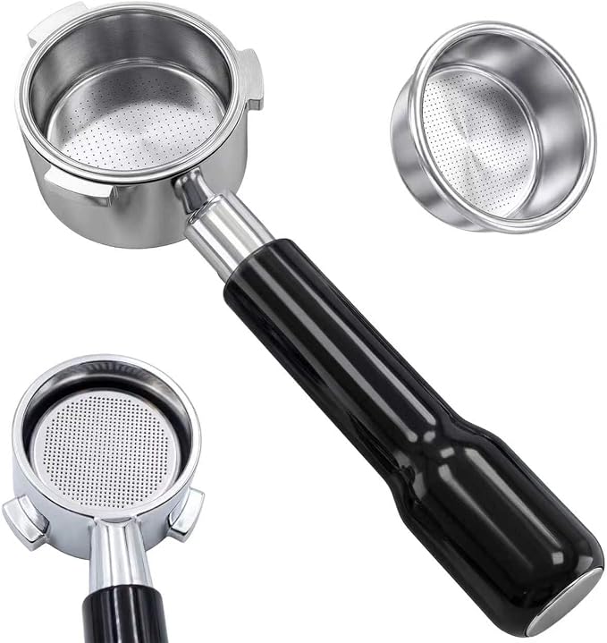 54mm Bottomless Portafilter, 3 Ears Espresso Portafilter with 18-20g Basket fit Breville Bambino Barista BES870XL, BES450BSS, BES876BSS, BES880BSS, 878BSS, 500BSS, 840XL Express Machines (Black)