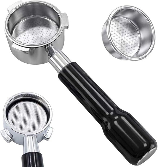 54mm Bottomless Portafilter, 3 Ears Espresso Portafilter with 18-20g Basket fit Breville Bambino Barista BES870XL, BES450BSS, BES876BSS, BES880BSS, 878BSS, 500BSS, 840XL Express Machines (Black)
