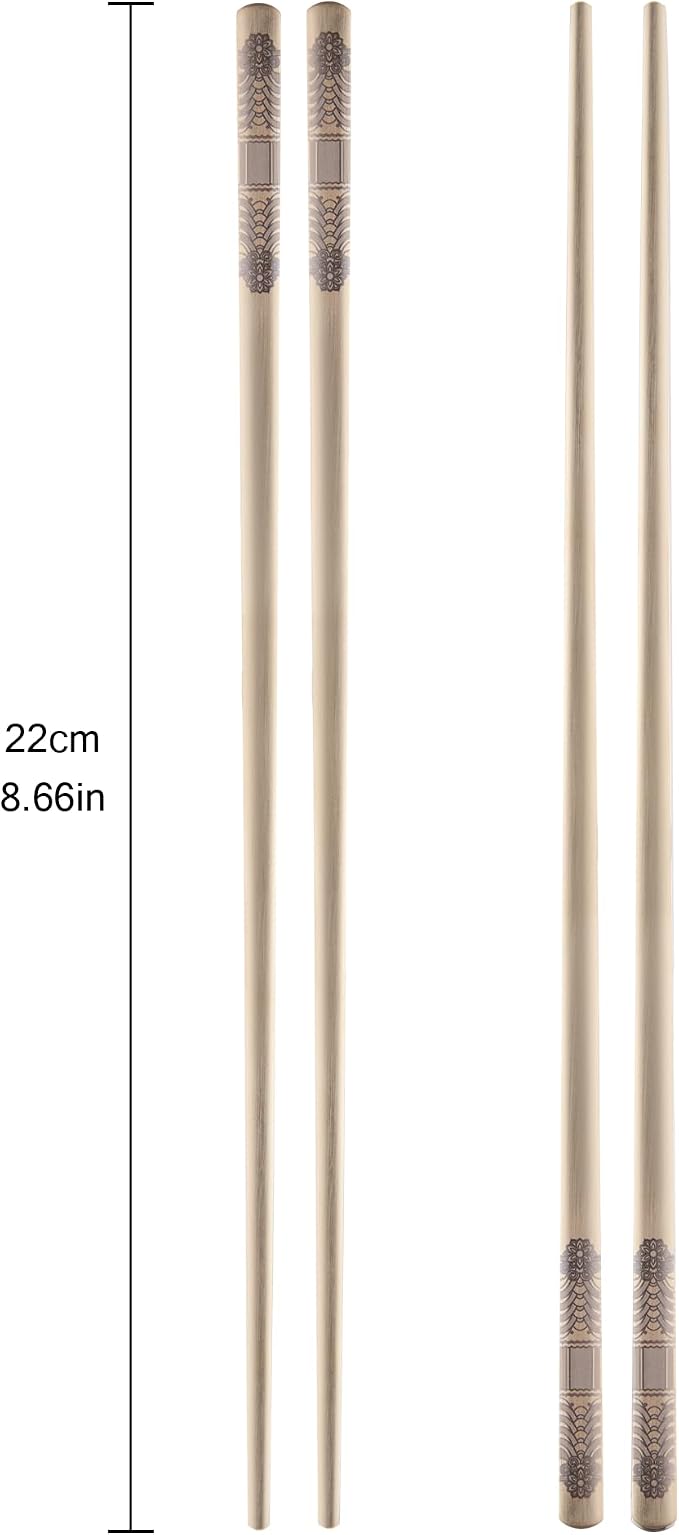 Korean Metal Chopsticks 2 Pairs, Matte Gold Stainless Steel Chopsticks with Two-Tone Dancheong Laser Engraving, Reusable Dishwasher Safe Gift Set