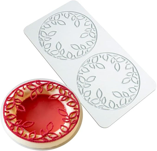 Hollow Leaf Silicone Mold Chocolate Candy 3D Hollow Leaf Candy Mold Food Cooking Meals Decorations Fondant Mold Polymer Clay Molds (Leaf Ring O_8.8x4.52x0.12inch)