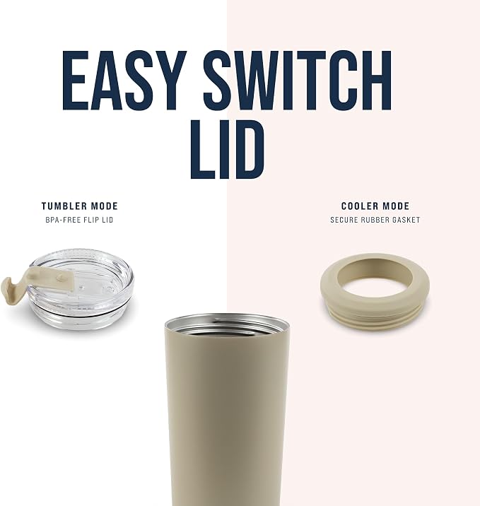 4 in 1 Universal Can Cooler - Beige, Can Holder Insulated, Beer Bottle Cooler, Universal Holder for All Drink Sizes, Stainless Steel Insulated Tumbler, Tailgating Accessories