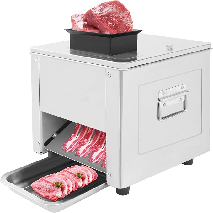 Meat Cutter Machine, 850W Electric Meat Slicer Shredded Cutting Machine, 5mm Commercial Stainless Steel Blade Shredder, 330lbs/h for Boneless Pork Chicken Fish Vegetables (5mm)