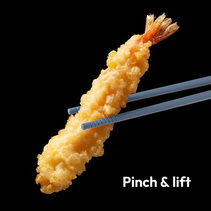 Carrotez Silicone Cooking Chopsticks, Long (12 inch) Reusable Chopsticks for Cooking, Heat Resistant, Non-Scratch, Gentle on Cookware, 1 pair - Blue