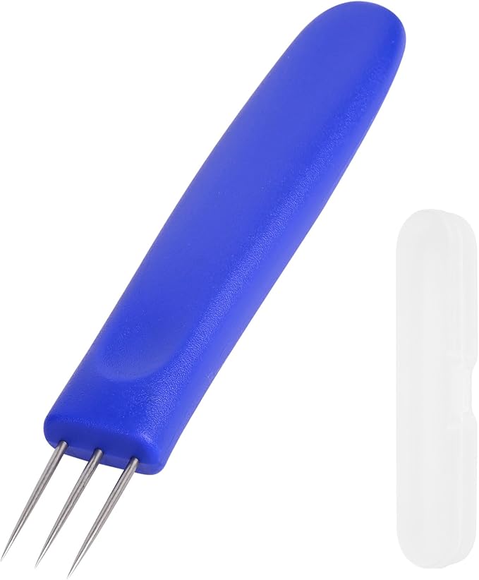 Sausage Pricker Tool, 6.5" Stainless Steel Meat Needle | Prevents sausage bursting,Sturdy food-grade steel,Safe, non-slip handle,Comes with storage case,Great for fresh & smoked.
