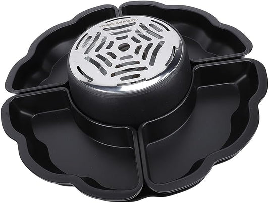 Focket Smores Maker, 2 in 1 Electric Roaster with Chocolate Fondue Kit, Detachable Serving Trays for Date Night Movie Night Housewarming