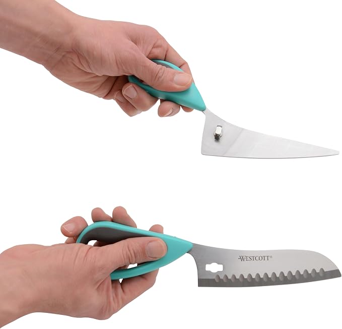 Westcott Titanium-Bonded Soft Handle Kitchen Pizza Scissors with Detachable Handles, Teal - 9-Inch Kitchen Shears for Cutting Pizza, Prepping Vegetables, and More
