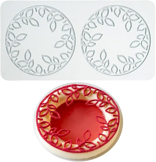 Hollow Leaf Silicone Mold Chocolate Candy 3D Hollow Leaf Candy Mold Food Cooking Meals Decorations Fondant Mold Polymer Clay Molds (Leaf Ring O_8.8x4.52x0.12inch)