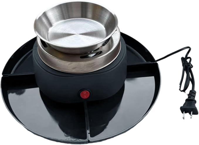 Electric Flameless Roaster with 4 Detachable Trays Marshmallow Roaster Kit for Indoor Holiday Wedding Parties- Black