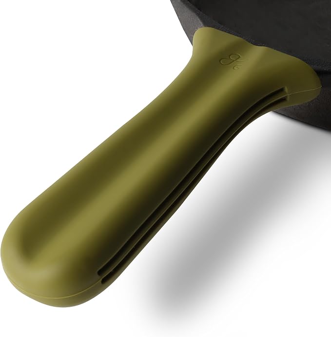 Greater Goods Silicone Handle Cover Designed for Greater Goods Cast Iron Skillet and Griddle, Moss Green