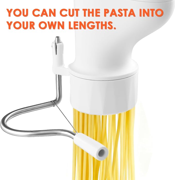 KITOART Pasta Press Attachment for Kitchenaid Stand Mixers, 7-in-1 Plates | Pasta Extruder Kit with 7 Plates for Spaghetti, Rigatoni, Macaroni, Lasagna, Bucatini, Fusilli, Easy for Fresh Homemade Pasta