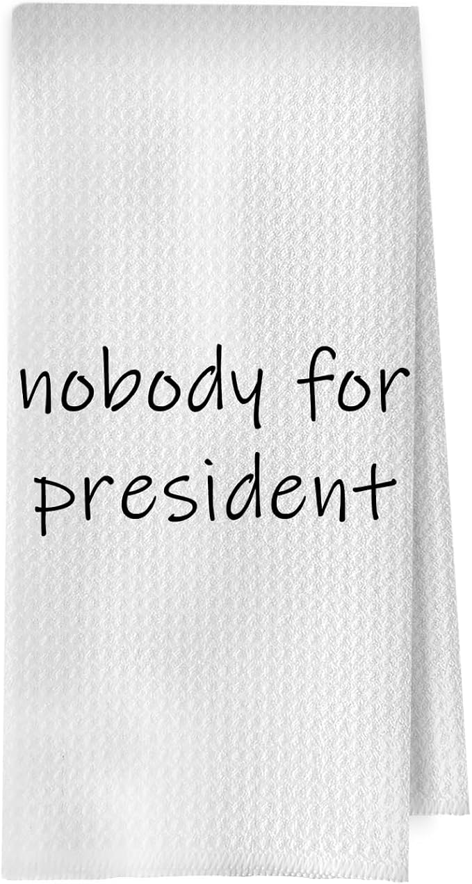 Sarcastic Political Kitchen Towels - Funny Political Gifts Decorative Waffle Dish Towels, Funny Kitchen Bathroom Decor, House Warming Gifts, 16x24 Inches