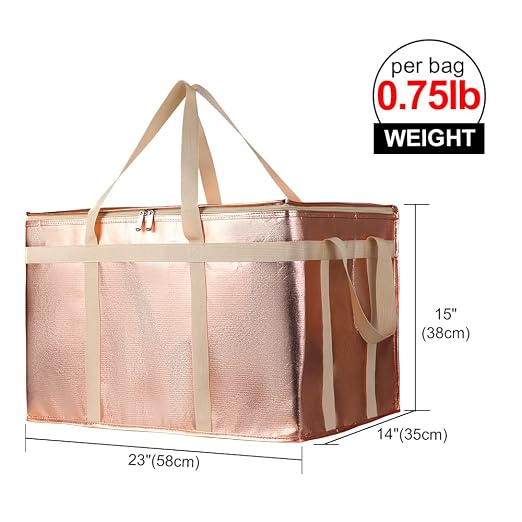 Bodaon XXX-Large Commercial Food Delivery Insulation Bag, Gold, 1-Pack | Insulated Pizza Delivery Bags for Hot/Cold Food, Large Capacity, Reusable Warming Bag for Picnic/Rideshare, Grocery Coolers