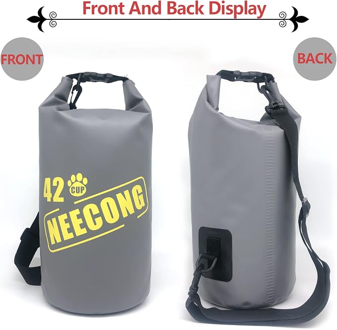 Dog Food Travel Bag With Collapsible Travel Big Bowls(800ml), 42 Cup Dog Food Storage System for Camping, Daily -10L Dog Food Dry Bag