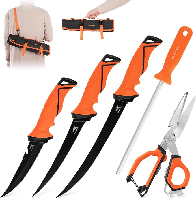 KastKing Paradox Fishing Knife Tool Set, Fishing Gifts for Men, 6-Piece | G4116 German Stainless-Steel Blade, Non-Slip Handle, Corrosion-Resistant, Custom Sheaths, Fishing Gear for Men