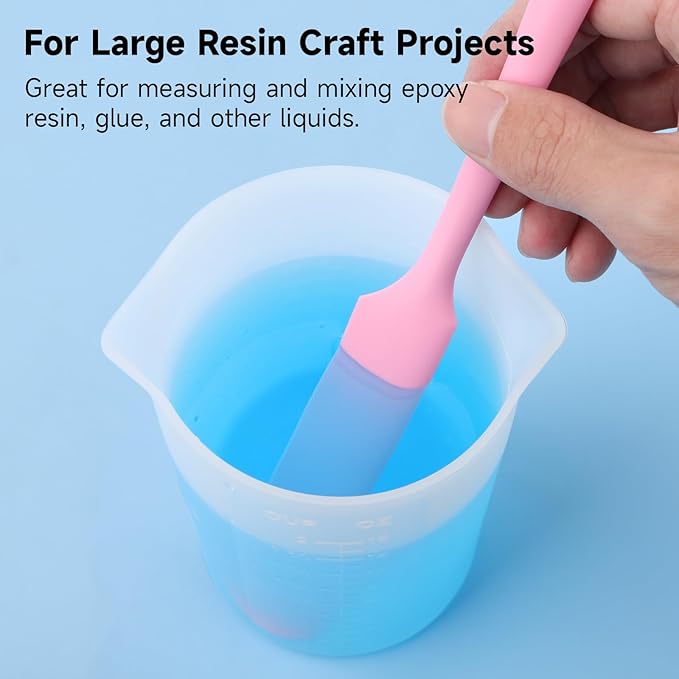 Gartful 450ml Large Silicone Measuring Cups, 15OZ Reusable Squeeze and Pour Resin Cups for Epoxy, Casting Molds, Slime, Craft Art Projects, Cup Making, Waxing, 4 Packs