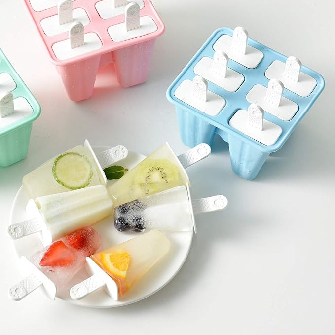 Popsicle Mould，Popsicle Maker Popsicle Molds 6 Pieces Silicone Ice Pop Molds BPA Free Popsicle Mold Reusable Easy Release Ice Pop Make (Blue)