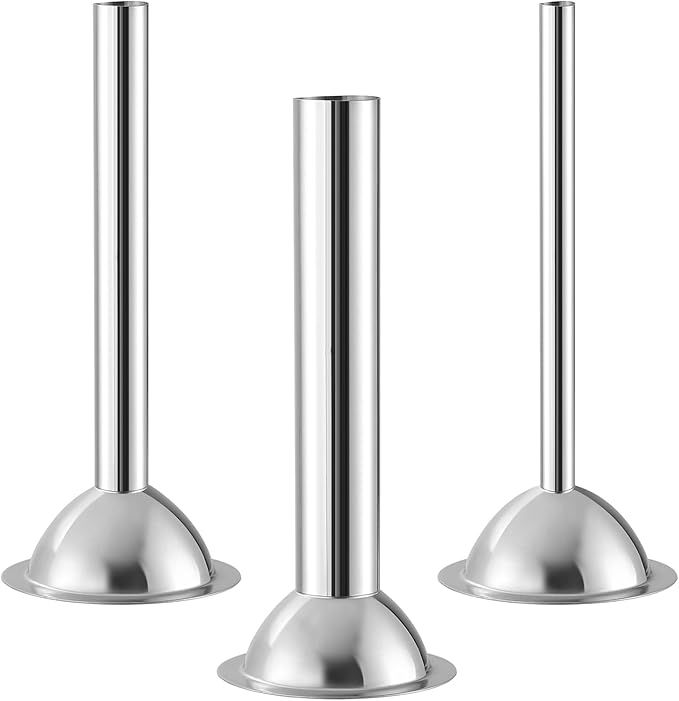 3 Pieces #22 Sausage Stuffer Grinder Tubes | Stainless Steel, Size 22 Meat Grinder Food Maker Kit, for #22 Food Grinder