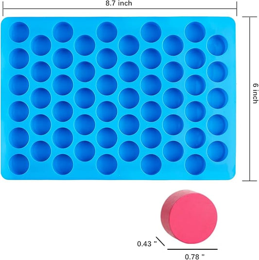 JOERSH Round Candy Molds Silicone Molds for Hard Candy, Gummy, Caramels, Chocolate, Ganache, Ice Cubes, 220 Cavity