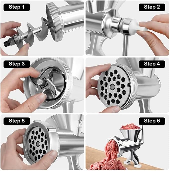 Meat Grinder with Sausage Stuffer Hand Operated for Meat Grinding & Sausage Filling Ideal for Complementary Food Household Restaurant & Outdoor Use-cy2