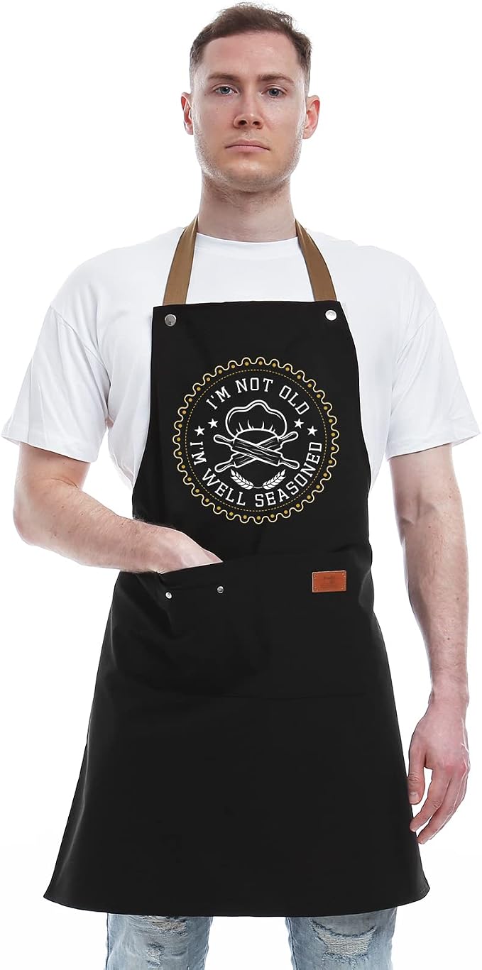 Kitchen Gifts For Men, Women, Gifts for Mom, Gift for Dad, Husband, Boyfriend, Brother, Wife, Girlfriend, Unique Birthday Gift, Humor Apron for friends, Bff, REHAVE Kitchen Chef Aprons Baking Presents