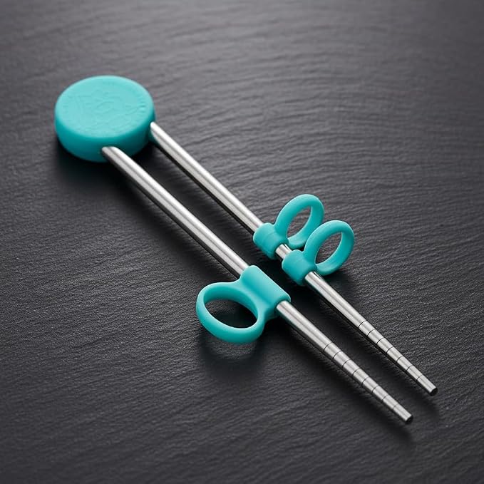 2Pairs Chopsticks Training Chopsticks Reusable Metal Training Stainless Steel Learning Chopstick Helper for Adults Flatware
