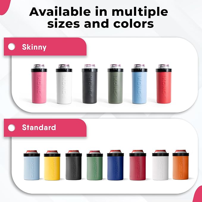 The Kong Skinny Can - Portable Coozie or Bottle Cooler/Cup With Detachable, Expandable, Hose To Funnel Your Drink (Pink)