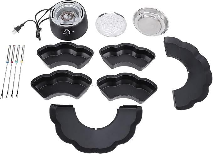 2 in 1 Smores Maker Tabletop, Flameless Electric Roaster, 4 Detachable Trays & 4 Roasting Forks, Gift Set & Date Night Idea. Movie Night Supplies & Housewarming Gift