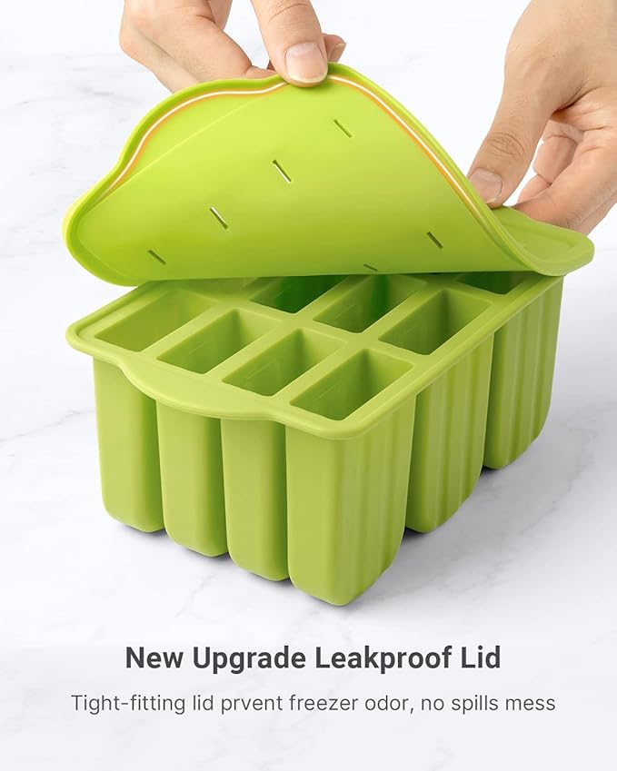 Popsicles Molds, MEETRUE 12 Pieces Silicone Popsicle Molds Easy-Release BPA-free Popsicle Maker Molds Ice Pop Molds Homemade Popsicle Ice Pop Maker with 50PCS Popsicle Sticks+Cleaning Brush