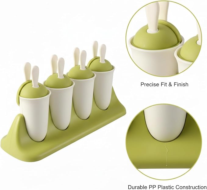 Easy-Use Vertical Popsicle Mold, 8-Cavity Ice Pop Maker for Compact Freezers, Durable PP Plastic Tray