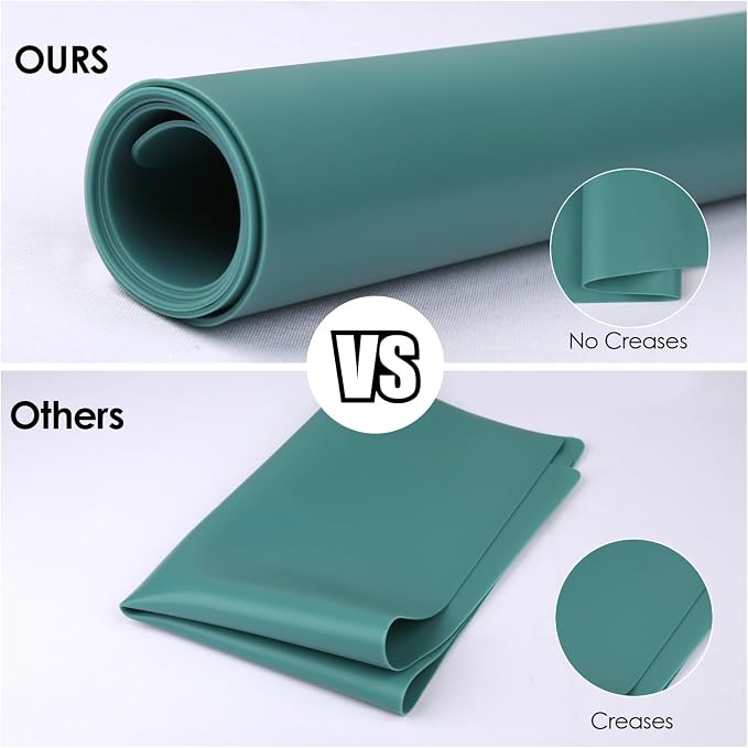 Extra Large Dark Green Countertop Mat - Silicone Table Kitchen Desk Mat - Non-Slip & Heat Resistant - Dinner Placemat Pastry Dough Rolling Mat