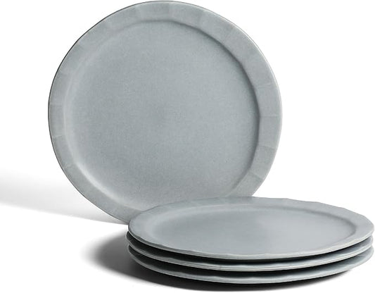 Stone Lain Oasis 4-Piece Dinner Plate Set Stoneware, Grey Blue