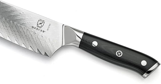 Mercer Culinary M13780 Premium Grade Super Steel, 8-Inch Chef's Knife w/Leaf Pattern Blade, G10 Handle