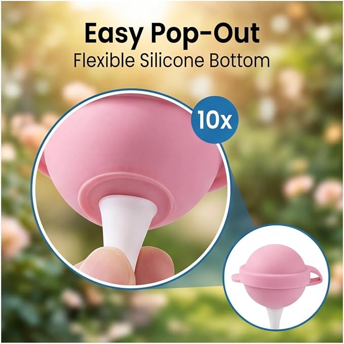 Silicone Lollipop Ice Cream Maker Molds, Reusable DIY Popsicle Maker for Summer Parties, Creative Ice Pop Mold for Juice Yogurt & Frozen Treats (4-pcs)