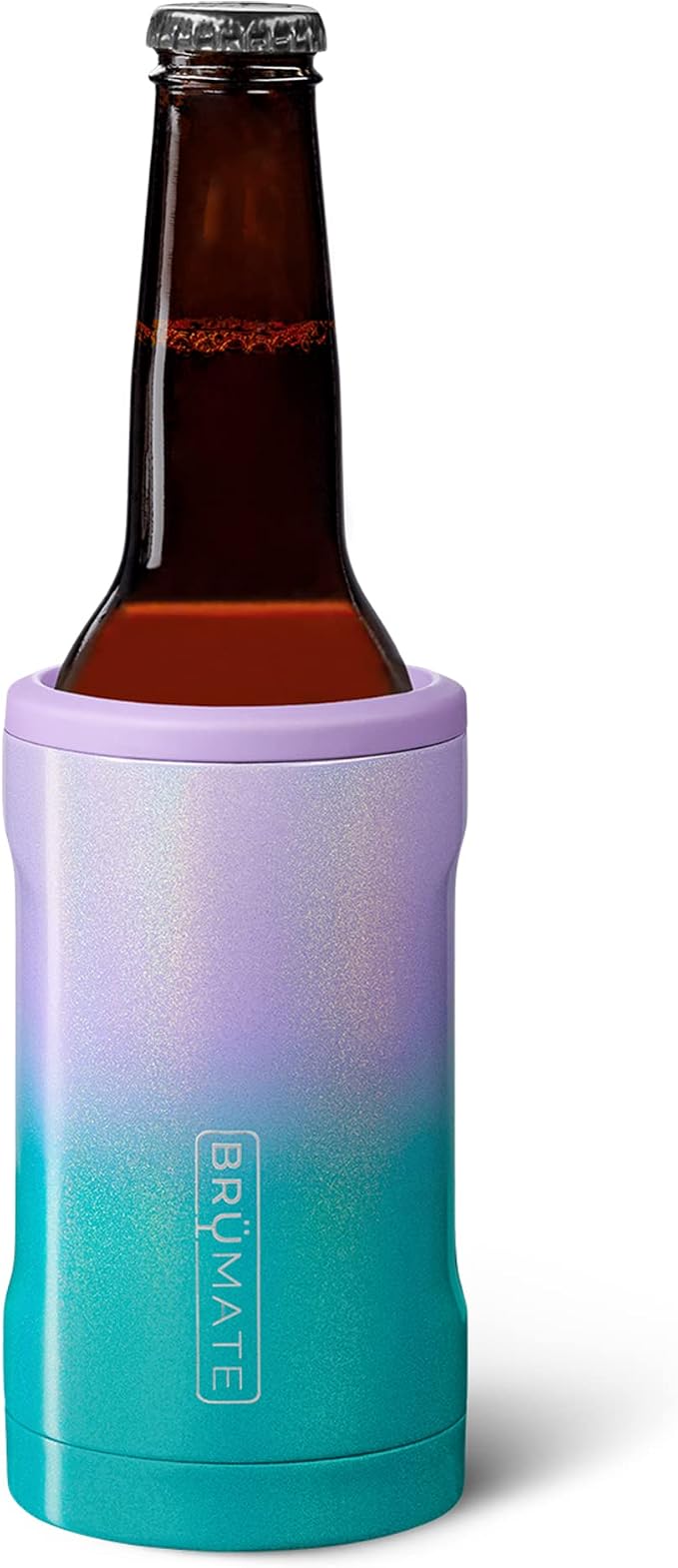 BrüMate Hopsulator Bott'l Insulated Bottle Cooler for Standard 12oz Glass Bottles | Glass Bottle Insulated Stainless Steel Drink Holder for Beer and Soda (Mermaid)