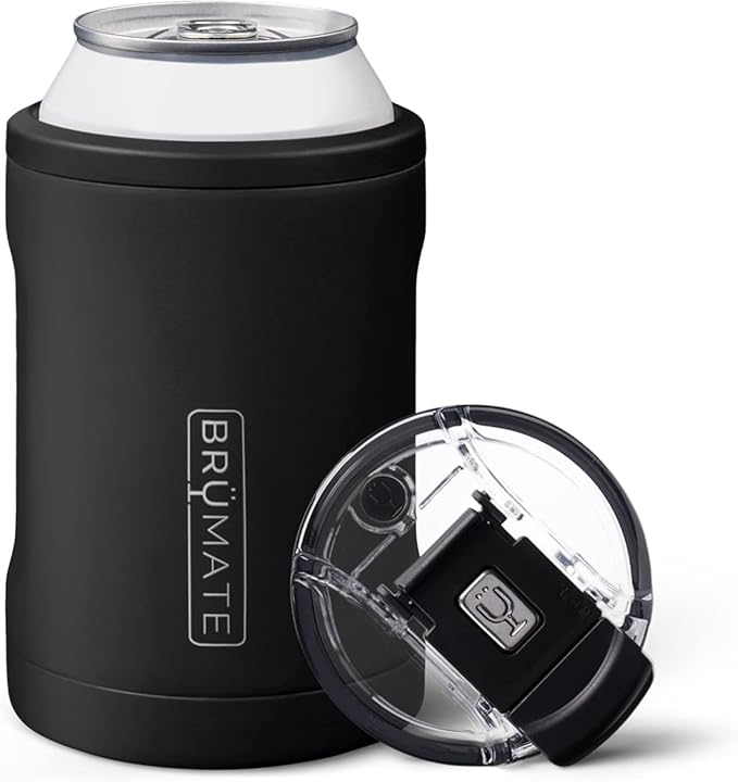 BrüMate Hopsulator Duo 2-in-1 Can Cooler Insulated for Cans + 100% Leak Proof Tumbler with Lid | Can Insulated for Hard Seltzer, Beer, Soda and Energy Drinks