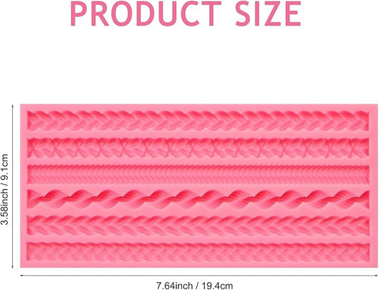 Silicone Pie Crust Molds, Knit Rope Lace Chain Chocolate Molds, Cake Decoration Fondant Baking Mold for Pastry Pies Candy Sugar Craft Gum Paste Cookie Clay Resin