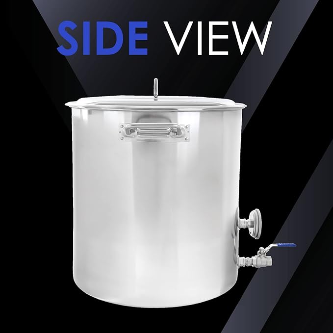 CONCORD Stainless Steel Home Brew Kettle Stock Pot (Weldless Fittings) (120 QT/ 30 Gal)