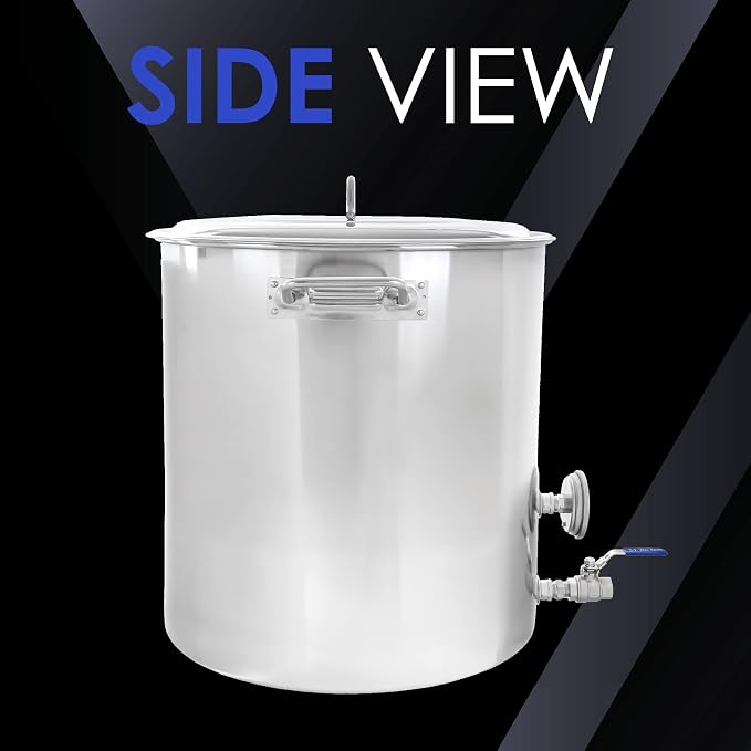 CONCORD Stainless Steel Home Brew Kettle Stock Pot (Weldless Fittings) (80 QT/ 20 Gal)