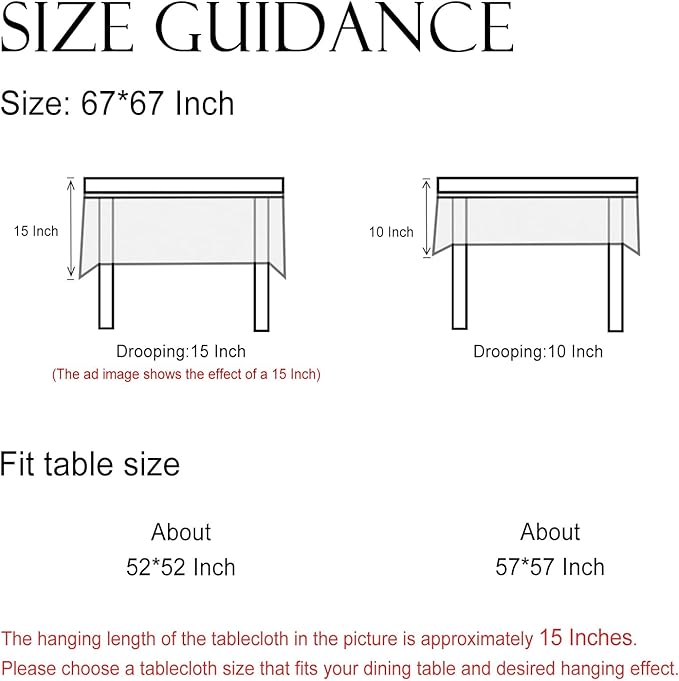 ISAENNE Designer French Linen Square Tablecloth,Red Floral Washable Indoor Table Cloth,Durable Home Decor Tablecloths for Dining Thanksgiving Kitchen Tea Party Christmas,67"*67"-Ruyi A