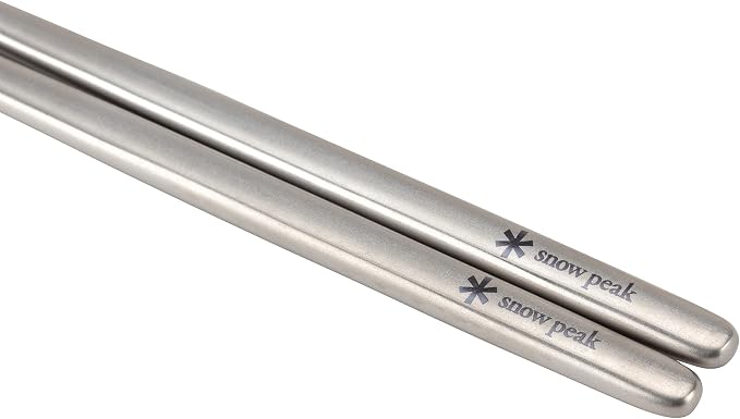 Snow Peak Titanium Chopsticks - Essential & Durable Camping Cutlery - Titanium Chopsticks with Carry Case for Convenient Storage & Packing - Utensils for Camping, HIking & Home - Silver