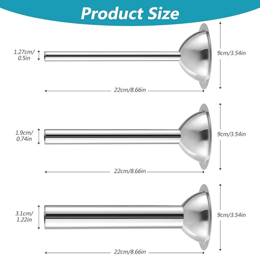 3 Pieces #22 Sausage Stuffer Grinder Tubes | Stainless Steel, Size 22 Meat Grinder Food Maker Kit, for #22 Food Grinder
