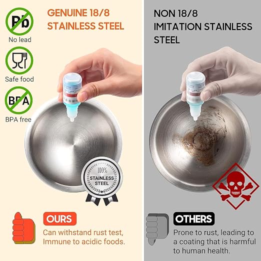 Tera 18/8 Stainless Steel Mortar and Pestle with Brush,Pill Crusher,Spice Grinder,Herb Bowl,Pesto Powder