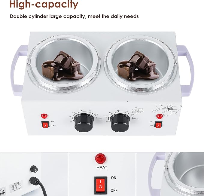 NEWTRY 200W Chocolate Tempering Machine w/2 Tanks Professional Commercia Chocolate Melter for Home, Restaurant Cocoa Butter Substitute Only for Melting Butter, Handmade Soap, Beauty Wax etc