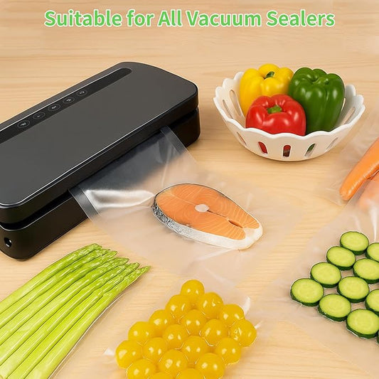 MakMeFre 100 Plus Gallon Size 12" x 16" Vacuum Sealer Bags with BPA Free and Heavy Duty,Great for Food Storage Vaccume Sealer PreCut Bag