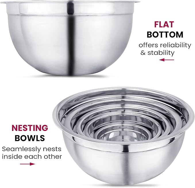 YBM HOME Heavy Duty Professional Stainless Steel Mixing Bowl – Commercial Grade Deep Prep & Serving Bowl for Baking, Cooking, Dough Mixing & Food Prep, Dishwasher Safe, 1.5 Quarts