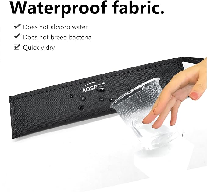 Aosbos Chopstick Carrying Case without Chopsticks, Reusable Chopsticks Bag, Chopsticks Sleeve, Travel Utensil Set Pouch for Metal, Bamboo, Stainless Steel Chopsticks - Black