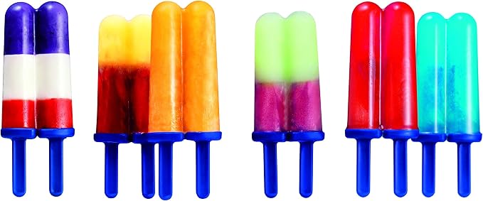 Tovolo Twin Popsicle Mold with Sticks 4 Pack Reusable Ice Pop Molds for Homemade Flavored Popsicles Treats Frozen Snacks, Silicone Popsicle Maker with Stand for the Freezer BPA Free Dishwasher Safe