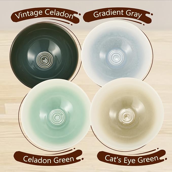 Geiserailie 40oz Ceramic Japanese Ramen Bowls Set of 4, 8 Inch Deep Asian Pho Udon Soup Noodle Bowls with Chopsticks, Spoons & Chopstick Rest -Microwave & Dishwasher Safe(Nordic Minimal)