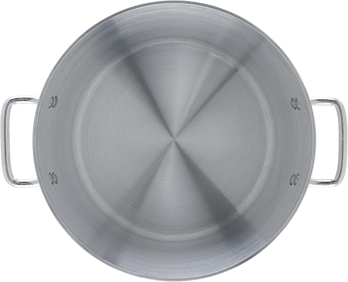 Winco 20 qt Aluminum Heavy-Duty Stock Pot | Thick walls, Riveted handles, Wide base, Great for Stocks, Soups, Pasta and Batch Cooking